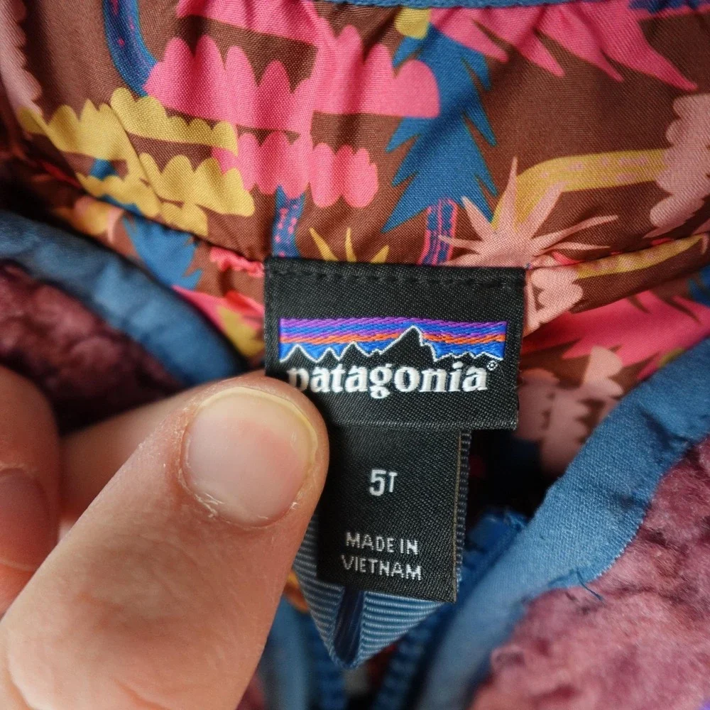 Patagonia Baby Retro X Fleece Jacket Girls 5T Pink Sherpa Lined Full Zip 61025
